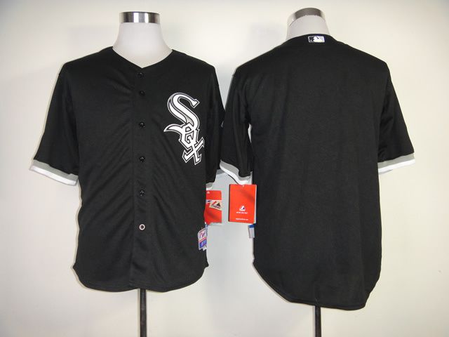 Men Chicago White Sox Blank Black MLB Jerseys1